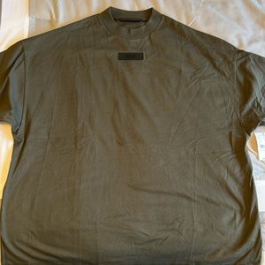 NWT Fear of God Essentials dark olive tee shirt